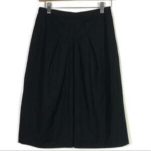 Lafayette 148 New York Pleated Black A-Line Wool Skirt 2 EUC